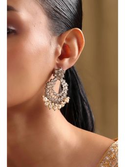 Biba - Women Champagne Alloy Chaandbali