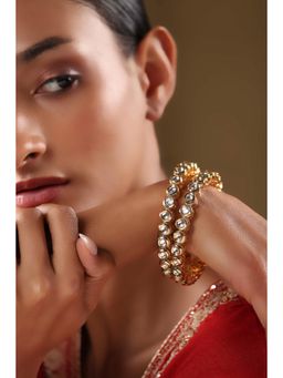 Biba - Women Gold Brass Bangles (Pack of 2)