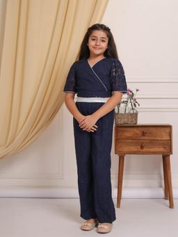 Budding Bees - Navy Blue Lace Top and Pant (Set of 2)