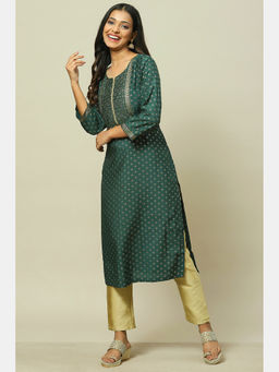 Rangriti - Green Viscose Straight Kurta