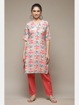 Rangriti - Peach Viscose Straight Kurta