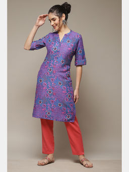 Rangriti - Purple Viscose Straight Kurta