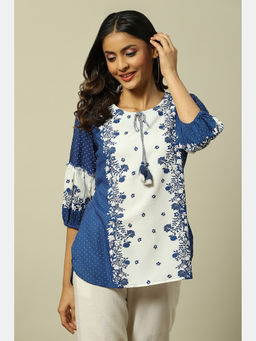 Rangriti - Navy Blue Viscose Indie Top