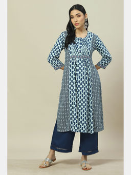 Rangriti - Indigo Viscose Straight Kurta