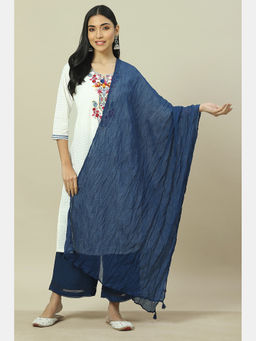 Rangriti - Indigo Cotton Solid Dupatta