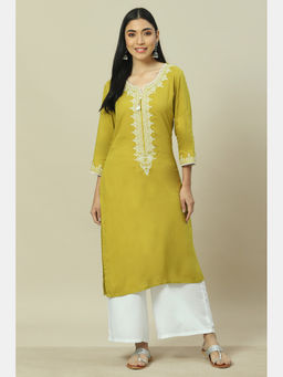 Rangriti - Green Viscose Straight Kurta