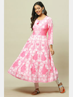 Rangriti - Pink Viscose Kalidar Anarkali Kurta