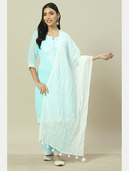 Rangriti - White Cotton Solid Dupatta
