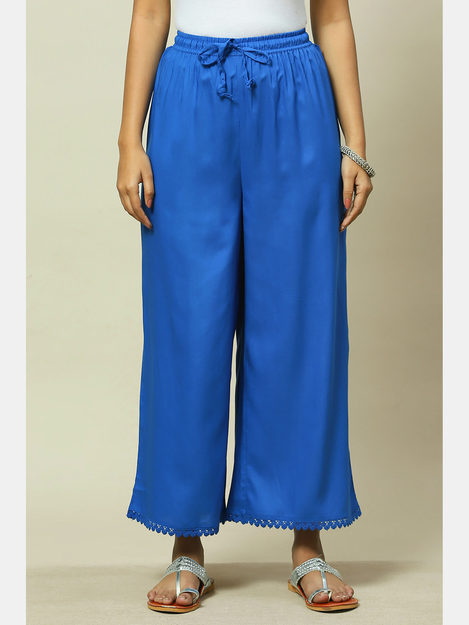 rangriti Navy Blue Viscose Palazzo-picture-18