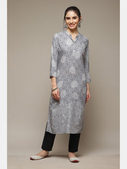 Rangriti - Grey Viscose Straight Kurta