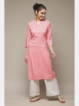 Rangriti - Pink Viscose Straight Kurta