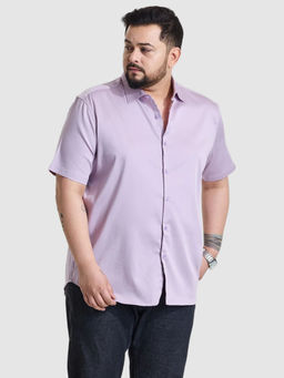 Snitch - Mens Lavender Solid Regular Fit Plus Size Shirt