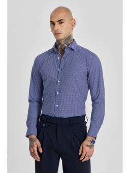 Snitch - Mens Navy Blue Floral Full Sleeves Slim Casual Shirt