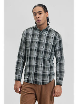 Snitch - Mens Black Checks Full Sleeves Slim Casual Shirt