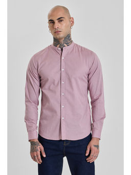 Snitch - Mens Pink Solid/Plain Full Sleeves Slim Casual Shirt