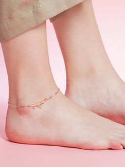 Zavya - Animal Cz Rose Gold Plated 925 Sterling Silver Chain Anklet Single