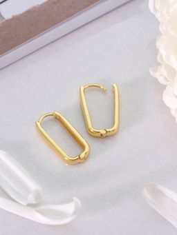Zavya - Classic Gold Plated Geometrical Hoop Earring