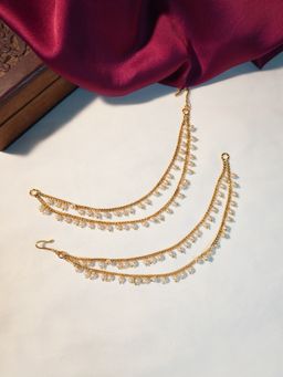 Niscka - Fancy Gold-Plated Double Layered Earrings Chain