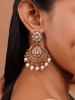 Teejh - Vikasini White Gold Enamel Earrings