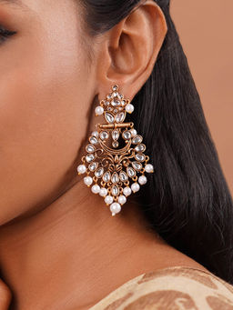 Teejh - Rutuja White Gold Enamel Earrings