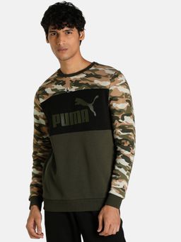 Puma - Ess+ Camo Crew Fl Men Green Sweatshirt