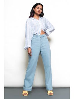 FREAKINS - Airy Blue Straight Fit Jeans
