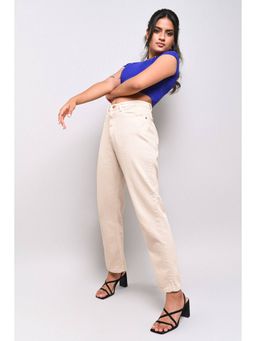 FREAKINS - Light Beige Mom Jeans