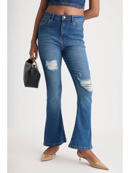 FREAKINS - Classic Blue Distress Bootcut Jeans