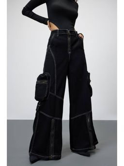 FREAKINS - Black Trailblazer Cargo Jeans