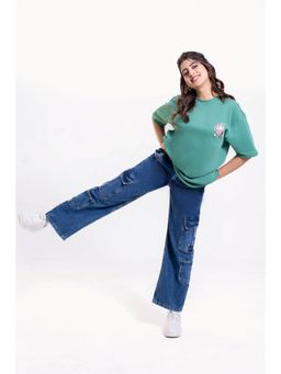 FREAKINS - Indigo Blue Utility Pocket Cargo Denim Jeans