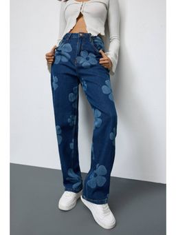 FREAKINS - Midnight Blooms Floral Stretch Straight Jeans