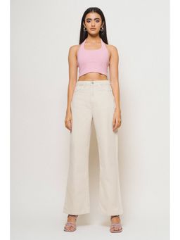 FREAKINS - Off White Straight Jeans