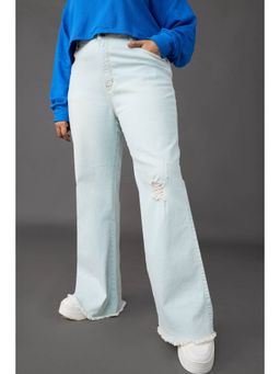 FREAKINS - Curve Light Blue Wash Bell Bottom Jeans
