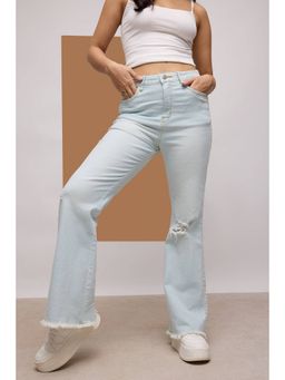 FREAKINS - Light Blue Boho Bootcut Jeans