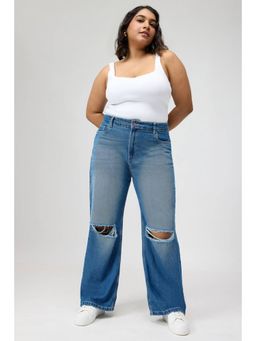 FREAKINS - Curve Urban Ripped Straight Jeans