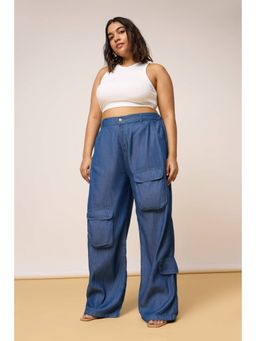 FREAKINS - Curve Elasticated Lightweight Cargo Denim Pants