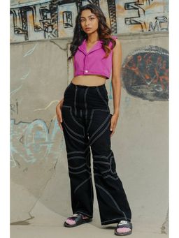 FREAKINS - Denim Illusion Black Wide Jeans