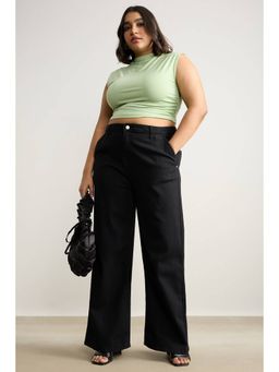 FREAKINS - Curve Black Wide Leg Jeans