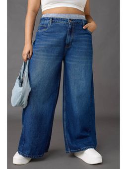 FREAKINS - Curve Boxer Style Low Rise Wide Leg Jeans