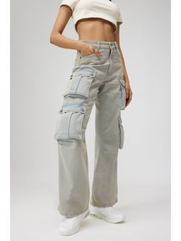 FREAKINS - Grey Street Style Cargo Jeans