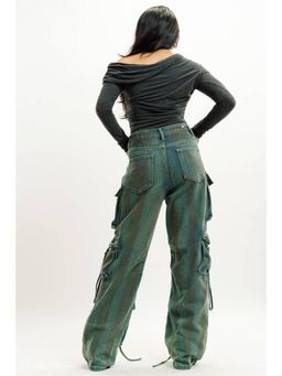 FREAKINS - Tinted Acid Wash Multi Utility Cargo Jeans