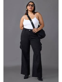 FREAKINS - Curve Cityscape Black Cargo Jeans