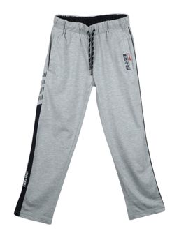 Monte Carlo - Boys Cotton Blend Printed Grey Melange Track Pants
