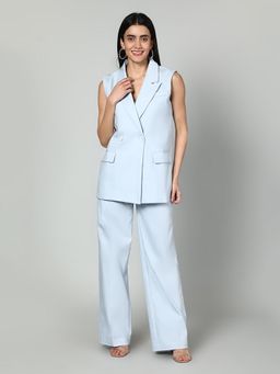 GAIIA - Blue Solid Sleevless Co-Ord Set