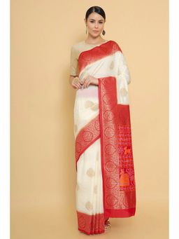 Soch - White Silk Woven with Unstitched (Set of 2)