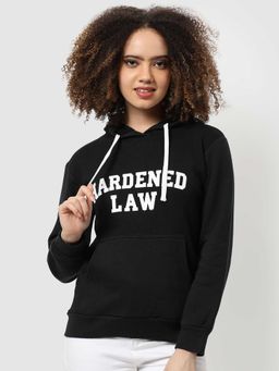 Campus Sutra - Women Black Printed Sweatshirt