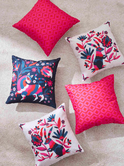 Teal by CHUMBAK - Otomi Safari 16 Inch Cushion Cover- Set of 5