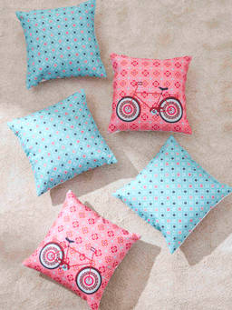 Teal by CHUMBAK - Suzani Bicycle 16 Inch Cushion Covers - Set of 5