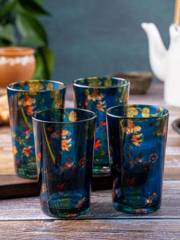 KOLOROBIA - Floral Bliss Chai Glass Set of 4