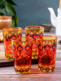 KOLOROBIA - Dazzling Ikat Chai Glass Set of 4